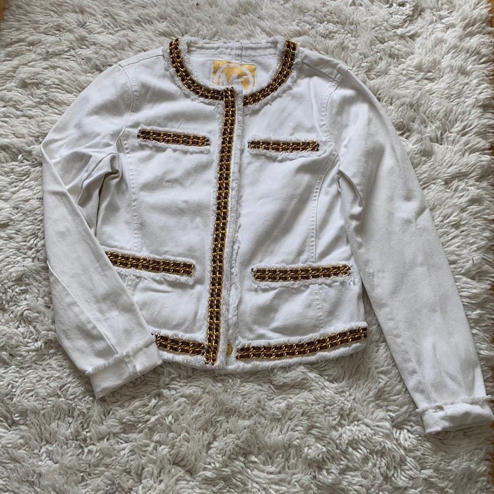 Michael Kors white jean jacket
